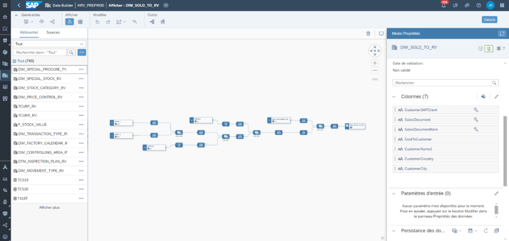 Data Builder SAP Datasphere Propriétés