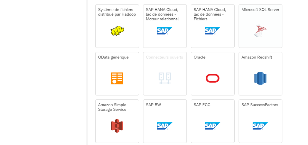 Les types de connexions SAP Datasphere 2