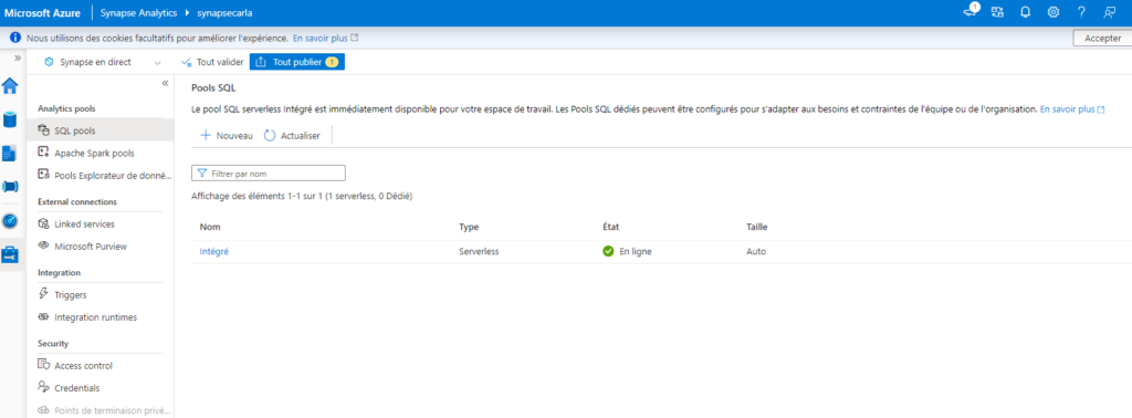 Pools SQL dans Azure Synapse Analytics