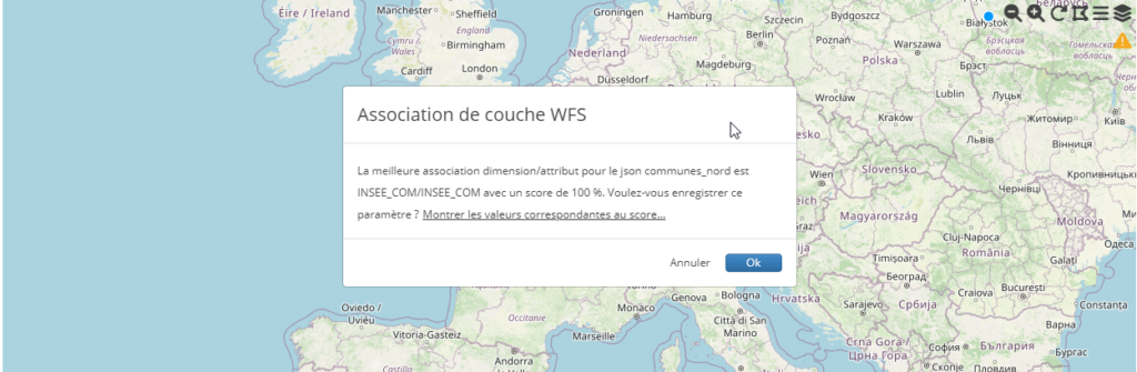 Association couche WFS