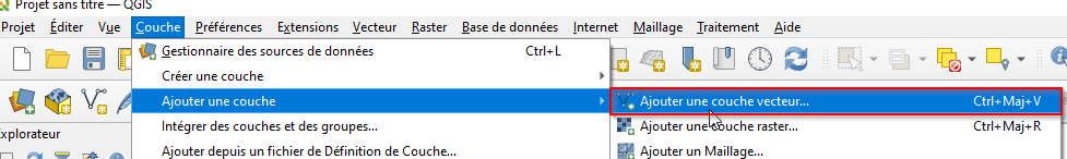 Création nouveau projet QGIS