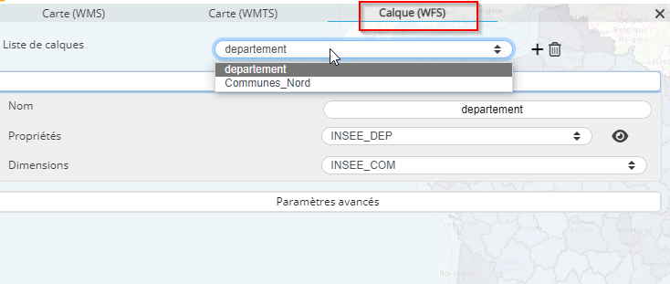 WFS Layer Selection