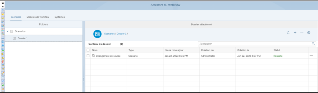 Assistant du Workflow SAP BI 4.3