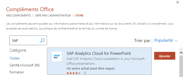 Intégration de SAC à Microsoft PowerPoint