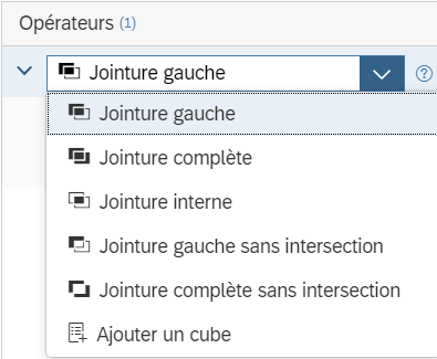 Type de jointure opérateur