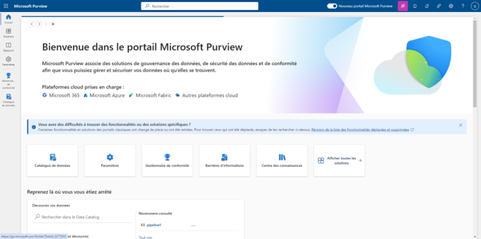 Portail Microsoft Purview