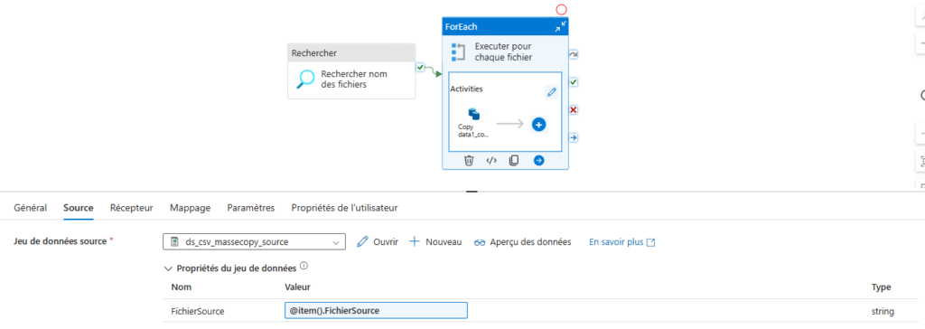 Cas pratique Microsoft Azure étape 5 boucle ForEach