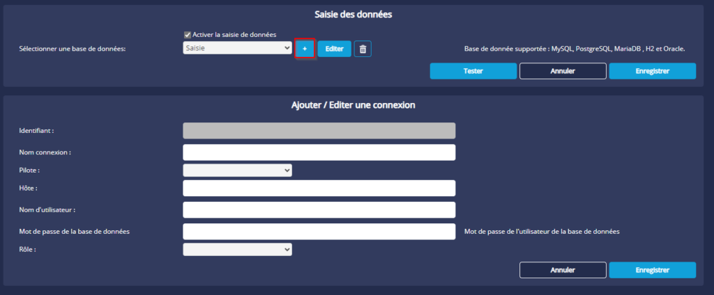 Fonctionnalités administration connexion simplifiée DigDash Studio