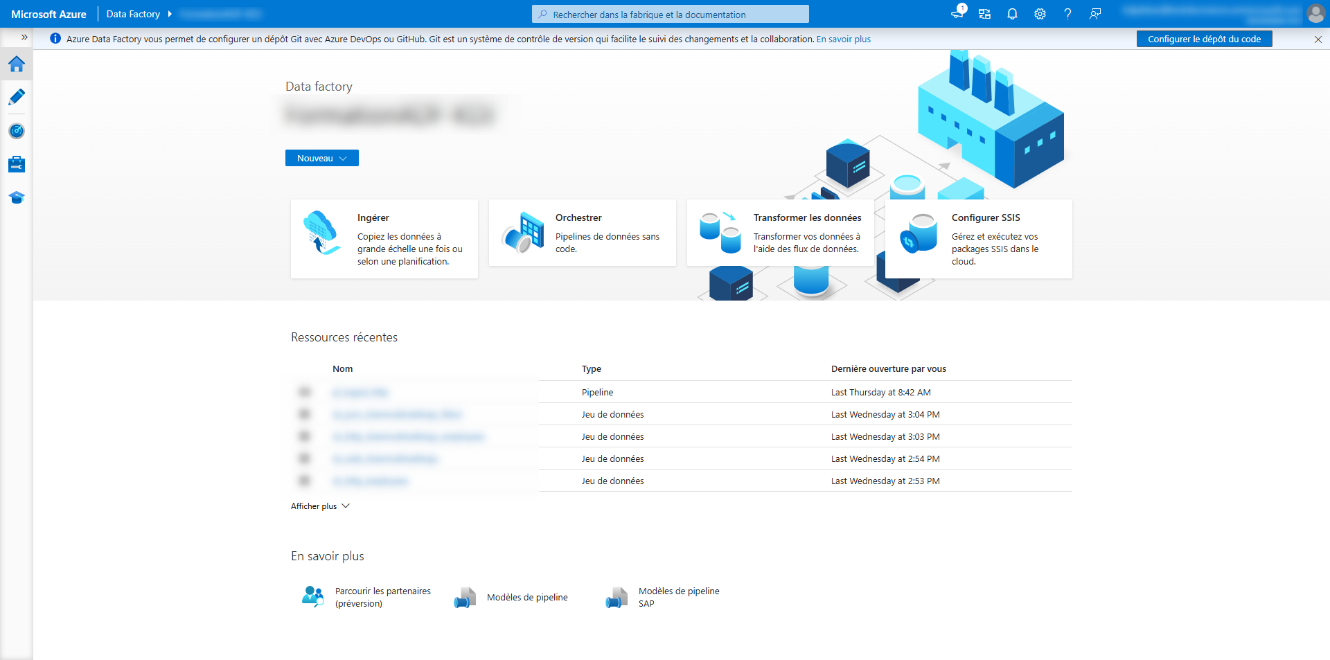 Plateforme Azure Data Factory DeciVision